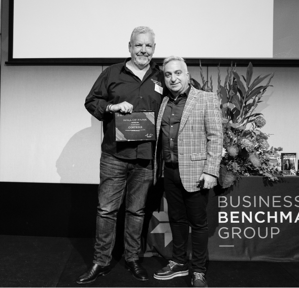 Stefan Kazakis with Hall of Famer Craig Waldron from Cortrols 